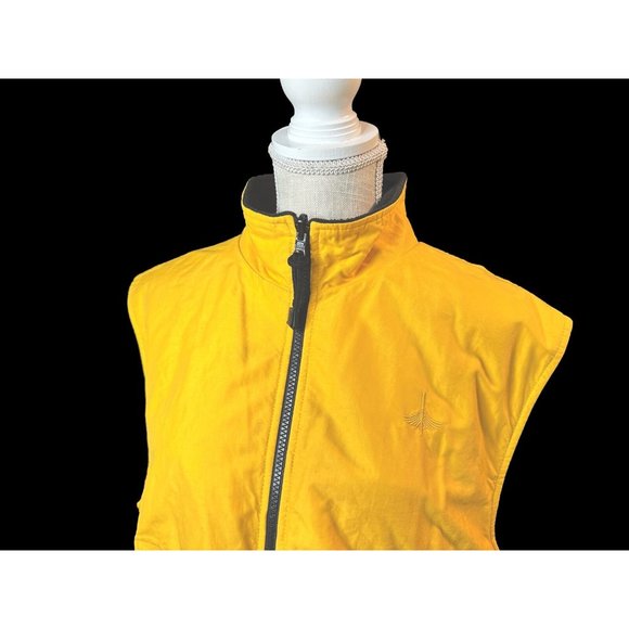 Port Authorities Men Charger Vest Black Yellow Reversible Zip Wind Water Res  M - Picture 3 of 10